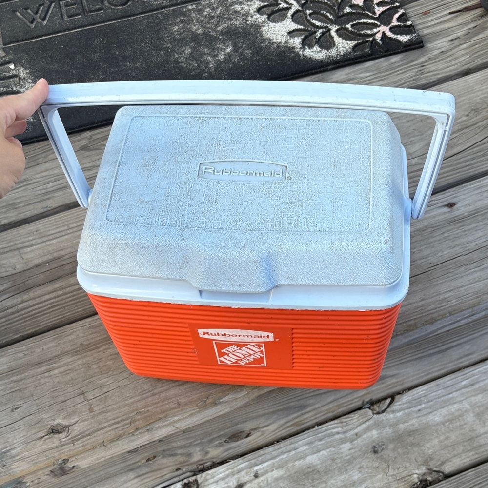 Rubbermaid Orange and White Cooler - Picture 3 of 10